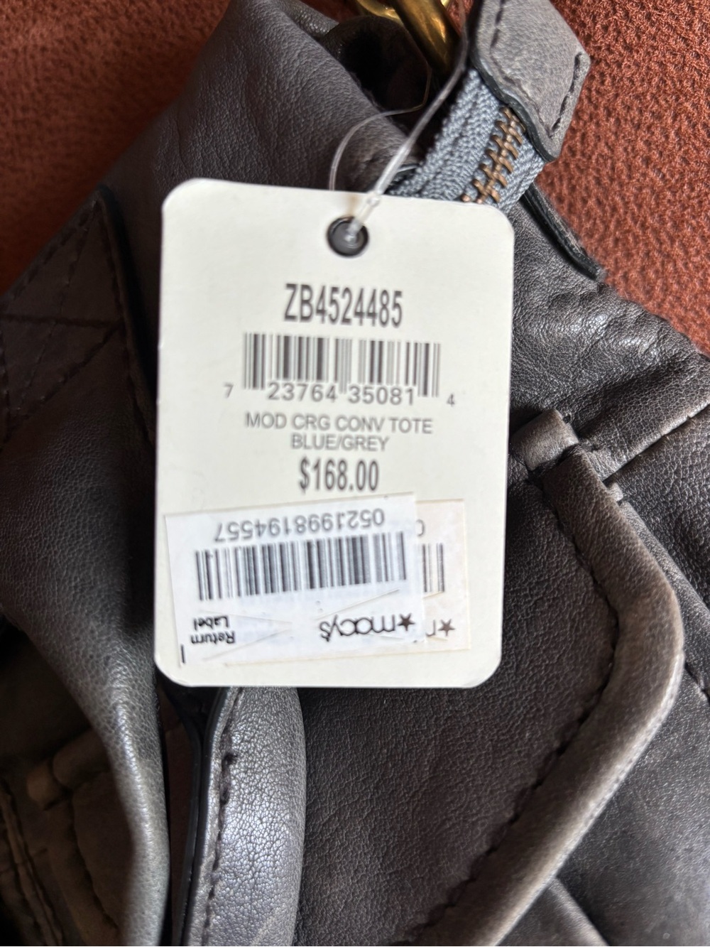 Fossil Gray Leather Crossbody Bag with Front Flap Pockets - Picture 3 of 12
